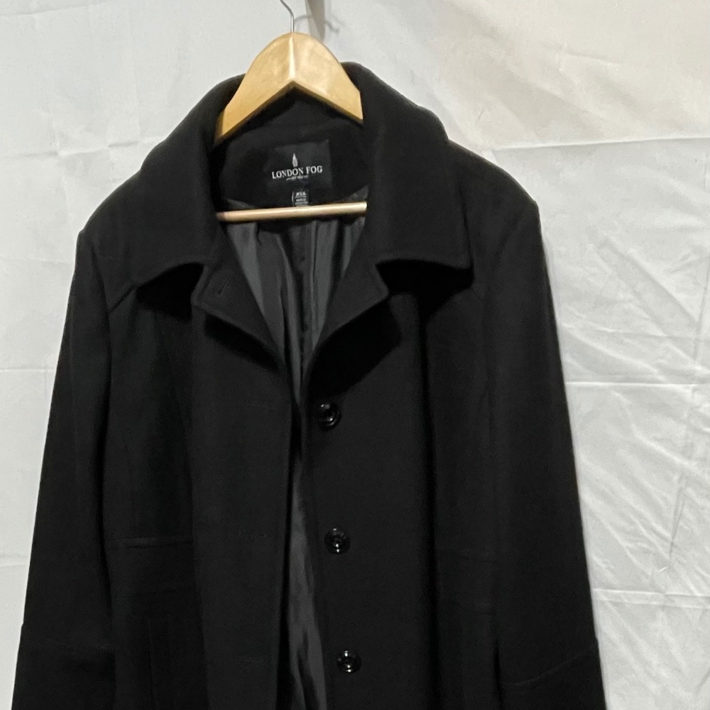 London Fog womens Pea coat short black wool blend tailored stylish warm XXL